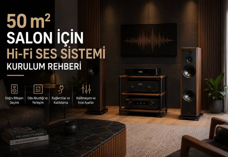 50 m² Salon İçin Hi-Fi Ses Sistemi Kurulum Rehberi